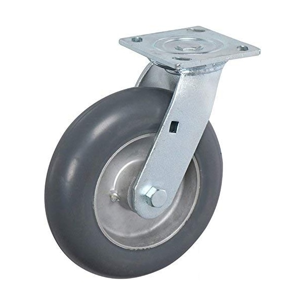 8"x2", Super Cushion Gray Non-Marking Thermo Plastic Rubber Wheel -